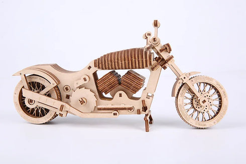 Wooden Motorcycle Mechanical Puzzles 3d Easy Assemble Building Blocks Kits for Teens Adults DIY Cyberpunk Collection Models Gift