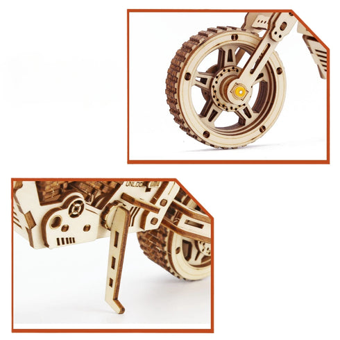 Puzzle 3D Moto en Bois – Maquette Cruiser Vintage à Assembler