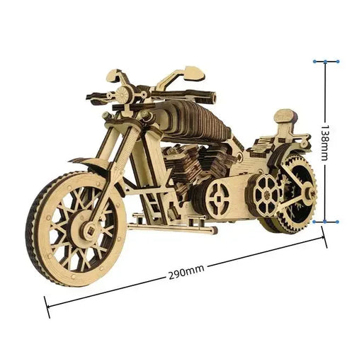Wooden Motorcycle Mechanical Puzzles 3d Easy Assemble Building Blocks Kits for Teens Adults DIY Cyberpunk Collection Models Gift