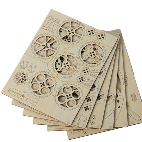 DIY Wooden Wall Clock Model Toys Assembling Retro Wood Building Blocks Kits for Teens Adults 3D Puzzles Electronic Watch Gift