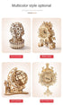 DIY Wooden Wall Clock Model Toys Assembling Retro Wood Building Blocks Kits for Teens Adults 3D Puzzles Electronic Watch Gift