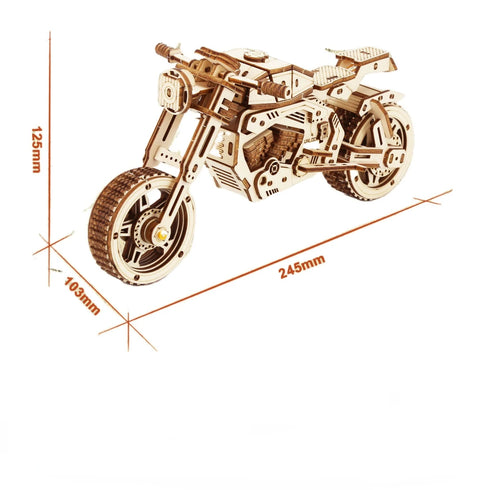 Puzzle 3D Moto en Bois – Maquette Cruiser Vintage à Assembler