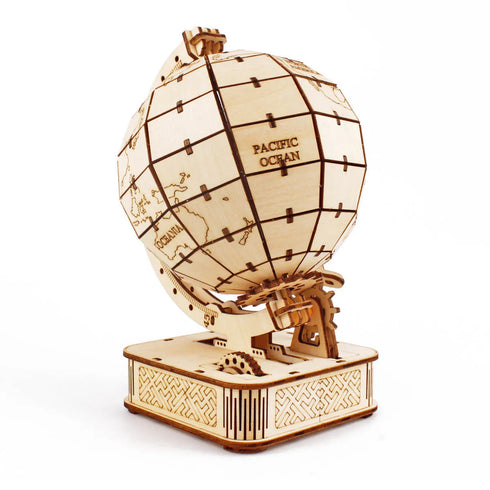 Puzzle 3D Globe Terrestre en Bois – Maquette Rotative à Assembler