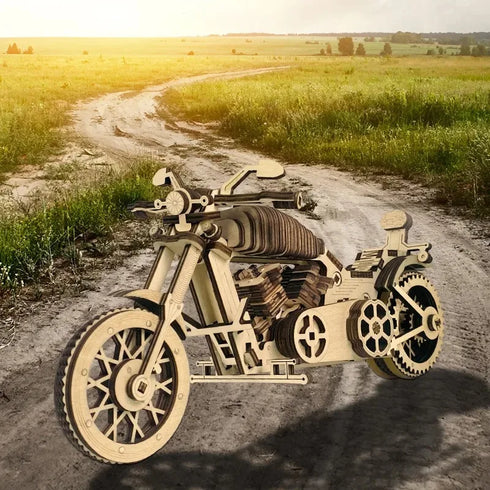 Wooden Motorcycle Mechanical Puzzles 3d Easy Assemble Building Blocks Kits for Teens Adults DIY Cyberpunk Collection Models Gift