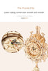 DIY Wooden Wall Clock Model Toys Assembling Retro Wood Building Blocks Kits for Teens Adults 3D Puzzles Electronic Watch Gift