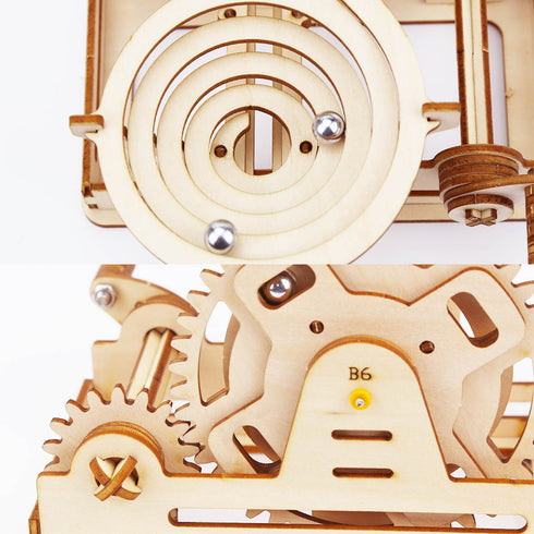 3D Wooden Marble Run Puzzles Toys Assemble Construction Building Blocks Model Set DIY Montessori Kids Mechanical Maze Track Gift
