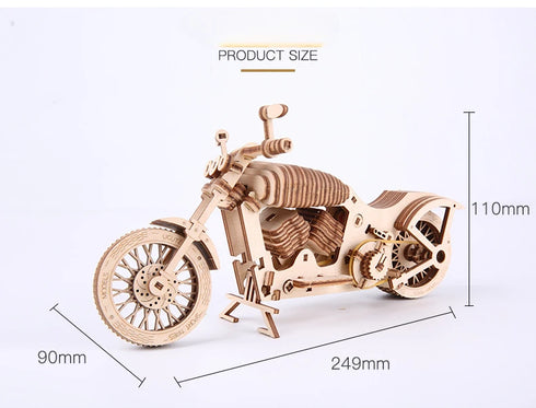 Wooden Motorcycle Mechanical Puzzles 3d Easy Assemble Building Blocks Kits for Teens Adults DIY Cyberpunk Collection Models Gift