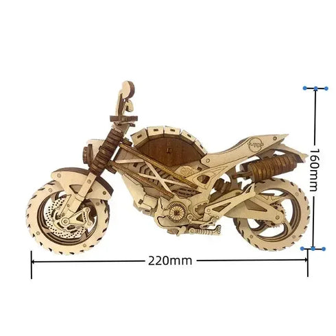 Wooden Motorcycle Mechanical Puzzles 3d Easy Assemble Building Blocks Kits for Teens Adults DIY Cyberpunk Collection Models Gift