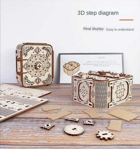 Coffre au Trésor Puzzle 3D Bois – Boîte à Musique avec Code Secret