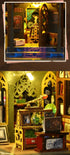 Book nook puzzle 3D DIY boutique magique miniature avec éclairage LED - décoration étagère bibliothèque style antique
