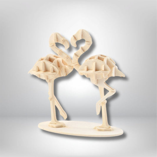 Puzzle 3D en Bois : Flamants Roses