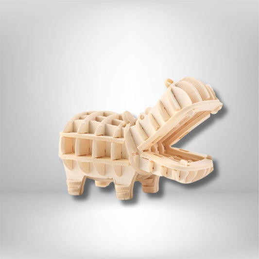 Puzzle 3D en Bois : Hippopotame